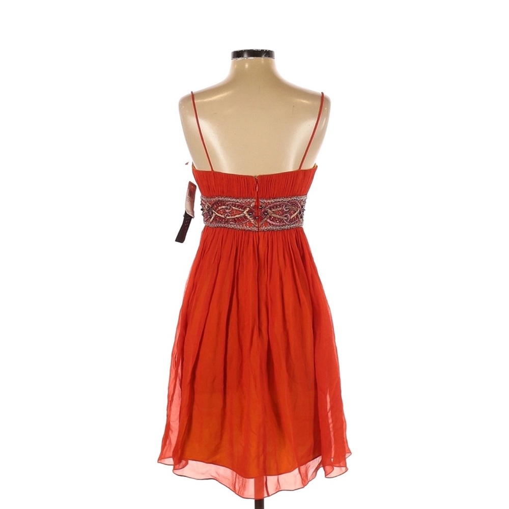 Orange Strapless Cocktail Dress by Aidan Mattox - Picture 2 of 2